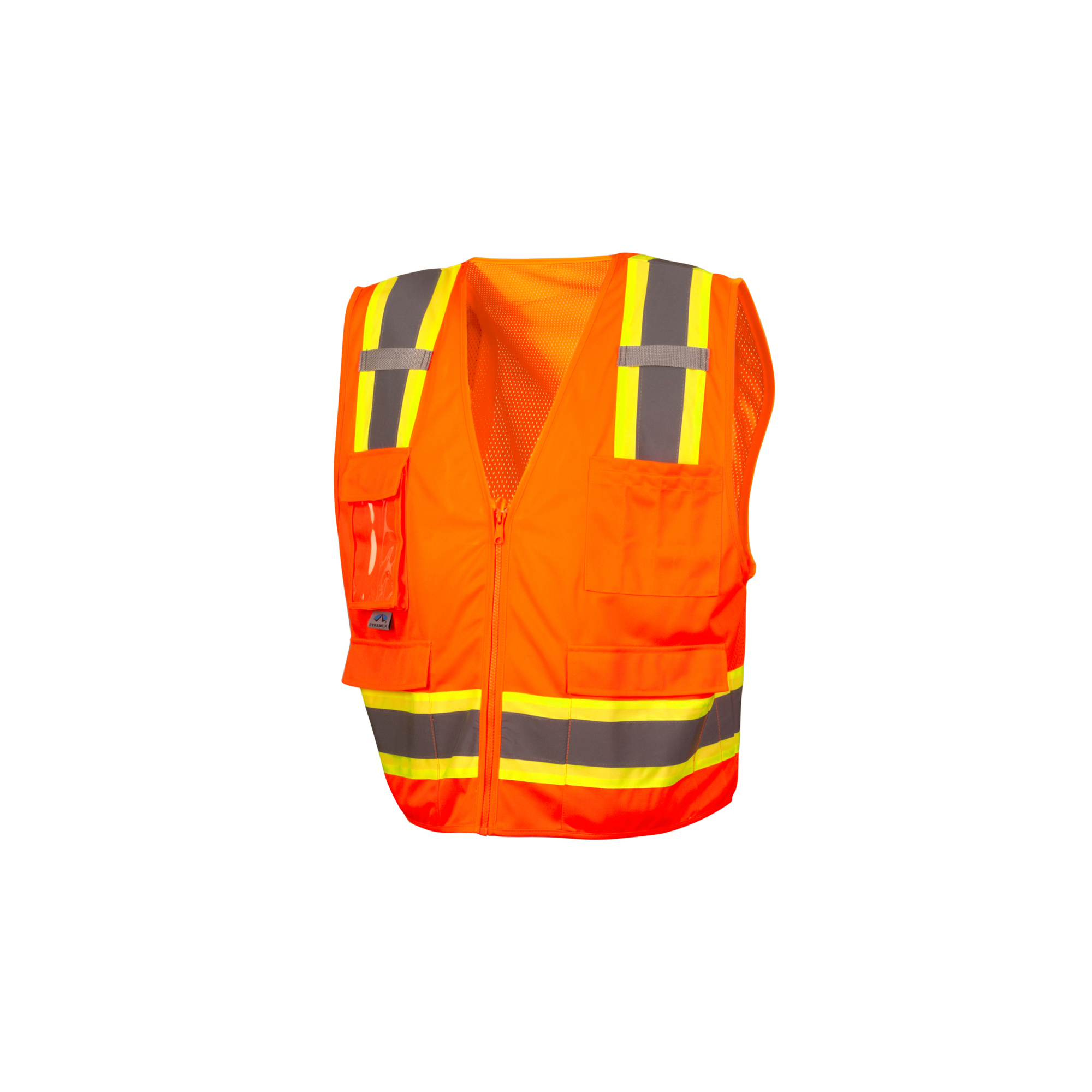 Pyramex Class 2 Surveyor Vest with Clear Pocket Orange X4